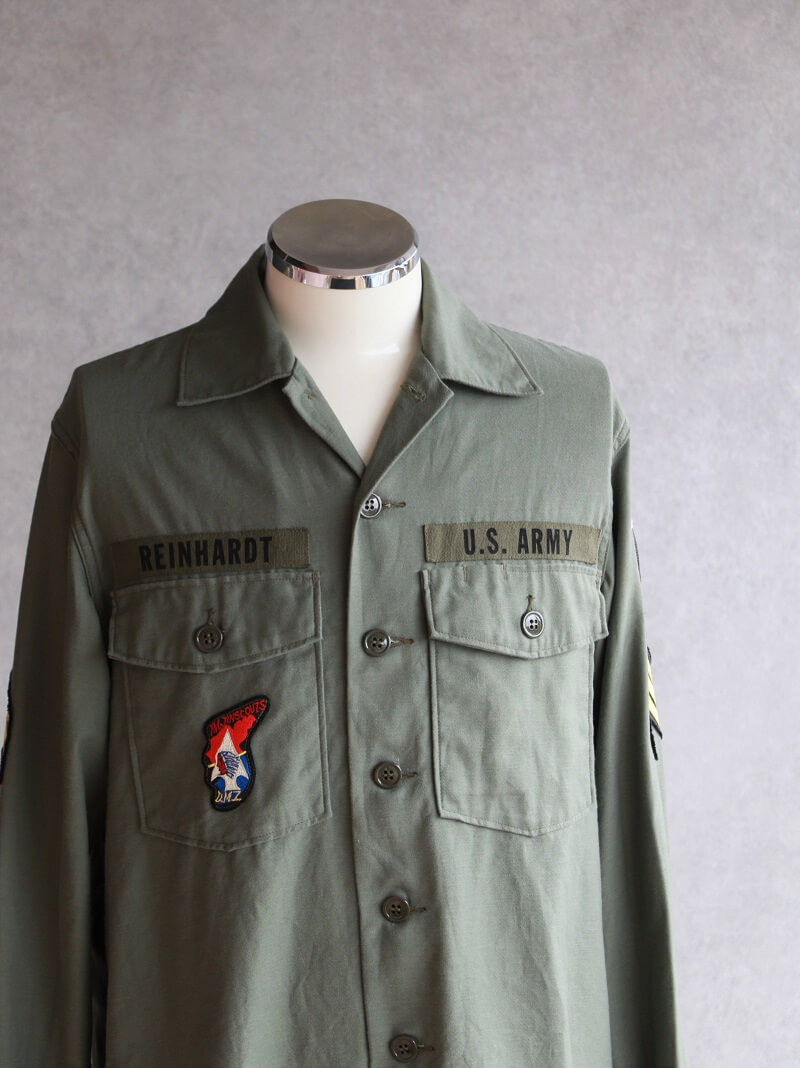 Buzz Rickson's バズリクソンズ SHIRT MAN'S COTTON SATEEN OLIVE GREEN SHADE107 “DEMILITARIZED ZONE” ミリタリーシャツ