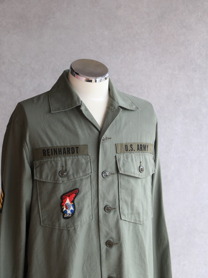 Buzz Rickson's バズリクソンズ SHIRT MAN'S COTTON SATEEN OLIVE GREEN SHADE107 “DEMILITARIZED ZONE” ミリタリーシャツ