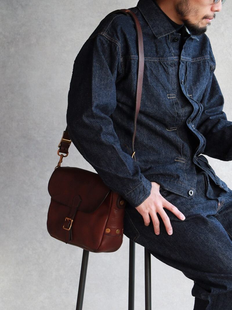 vasco ヴァスコ LEATHER POSTMAN SHOULDER BAG SMALL レザーポストマンショルダーバッグ スモール 刻印ナシ キャメル VS-249L