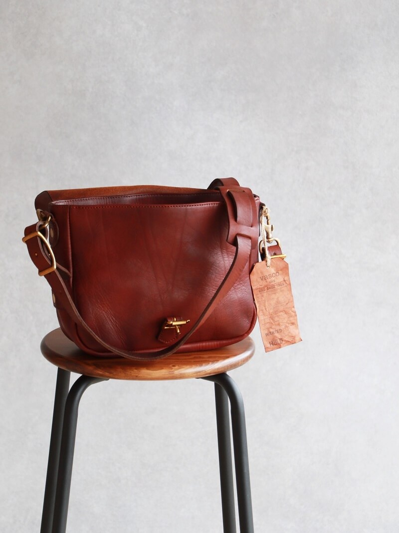 vasco ヴァスコ LEATHER POSTMAN SHOULDER BAG SMALL レザーポストマンショルダーバッグ スモール 刻印ナシ キャメル VS-249L