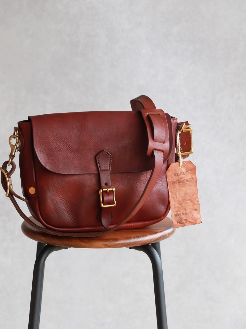 vasco ヴァスコ LEATHER POSTMAN SHOULDER BAG SMALL レザーポストマンショルダーバッグ スモール 刻印ナシ キャメル VS-249L