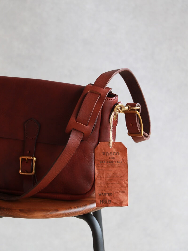 vasco ヴァスコ LEATHER POSTMAN SHOULDER BAG SMALL レザーポストマンショルダーバッグ スモール 刻印ナシ キャメル VS-249L