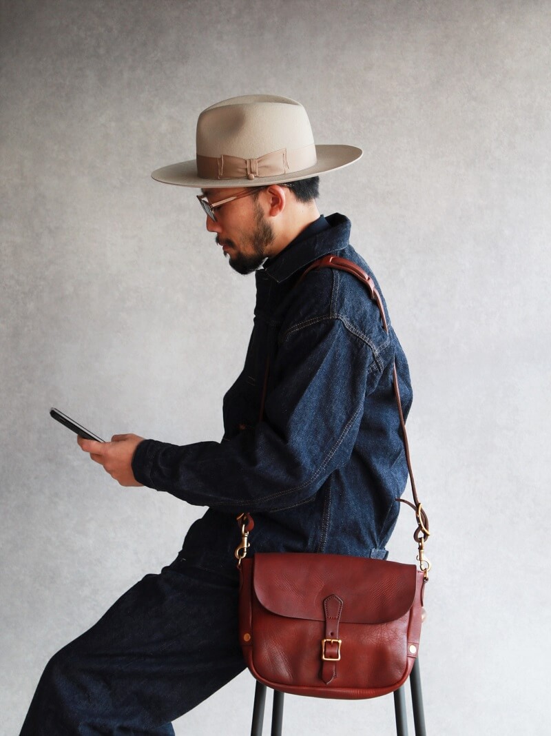 vasco ヴァスコ LEATHER POSTMAN SHOULDER BAG SMALL レザーポストマンショルダーバッグ スモール 刻印ナシ キャメル VS-249L