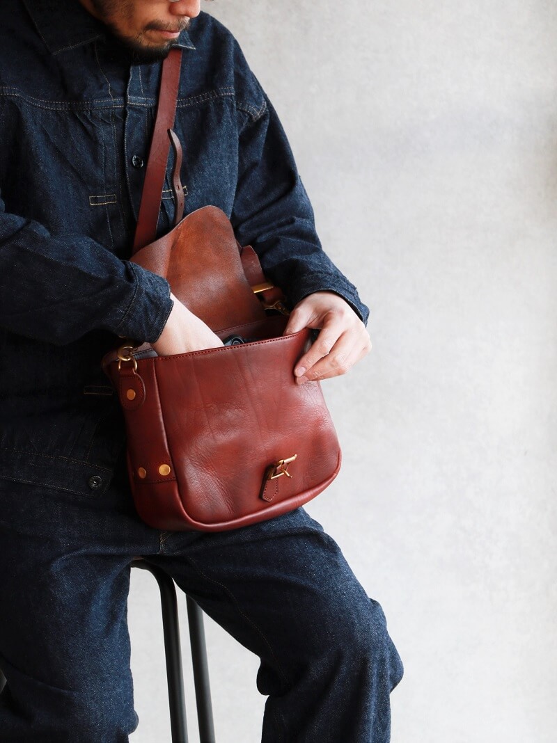 vasco ヴァスコ LEATHER POSTMAN SHOULDER BAG SMALL レザーポストマンショルダーバッグ スモール 刻印ナシ キャメル VS-249L