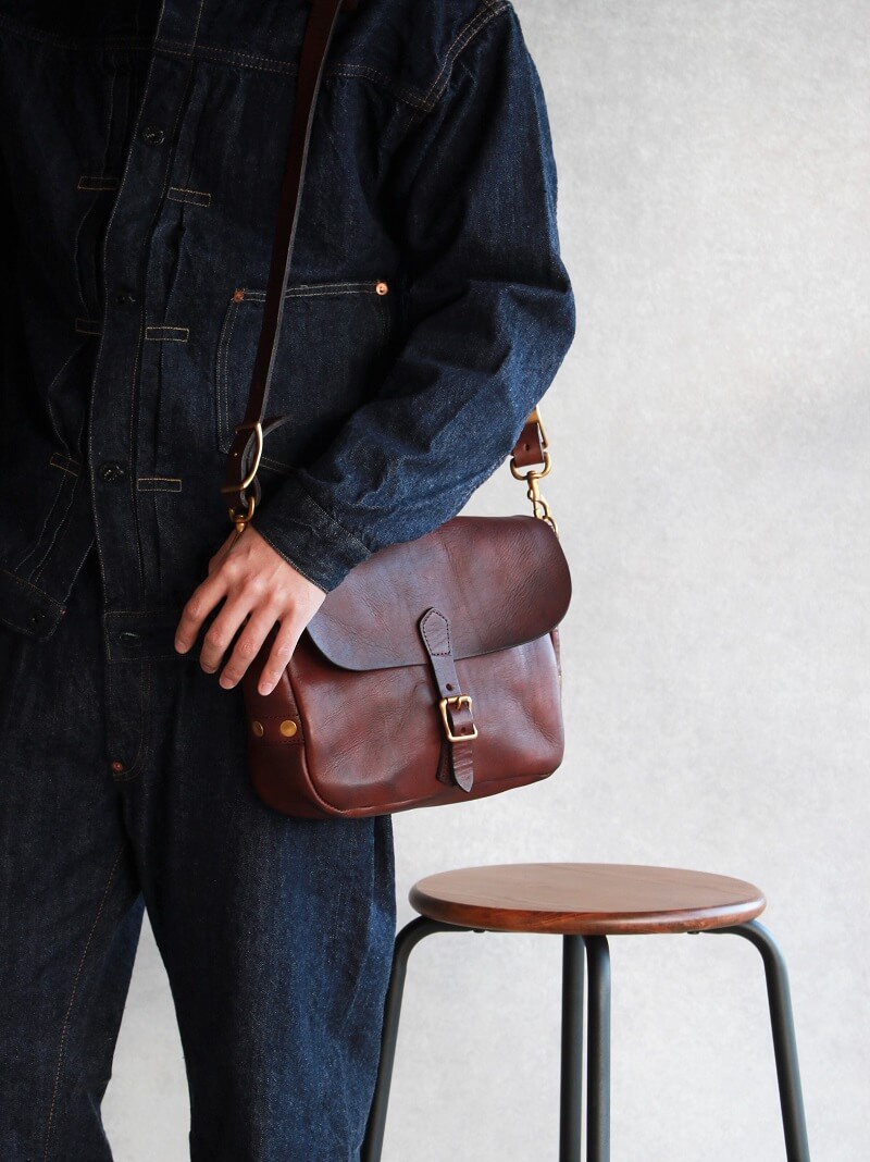 vasco ヴァスコ LEATHER POSTMAN SHOULDER BAG SMALL レザーポストマンショルダーバッグ スモール 刻印ナシ キャメル VS-249L