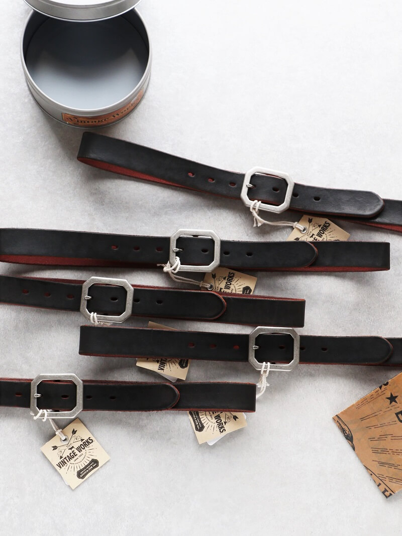 Vintage Works ヴィンテージワークス Leather belt 7Hole レザーベルト 7ホール 茶芯 DH5726