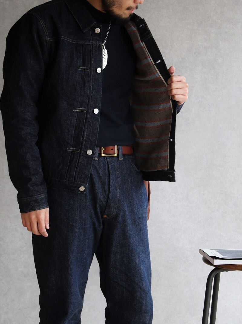 TCB jeans TCBジーンズ 2021AW 限定 Wool Lined Type 1 Jacket ウールブランケット付きデニムジャケット