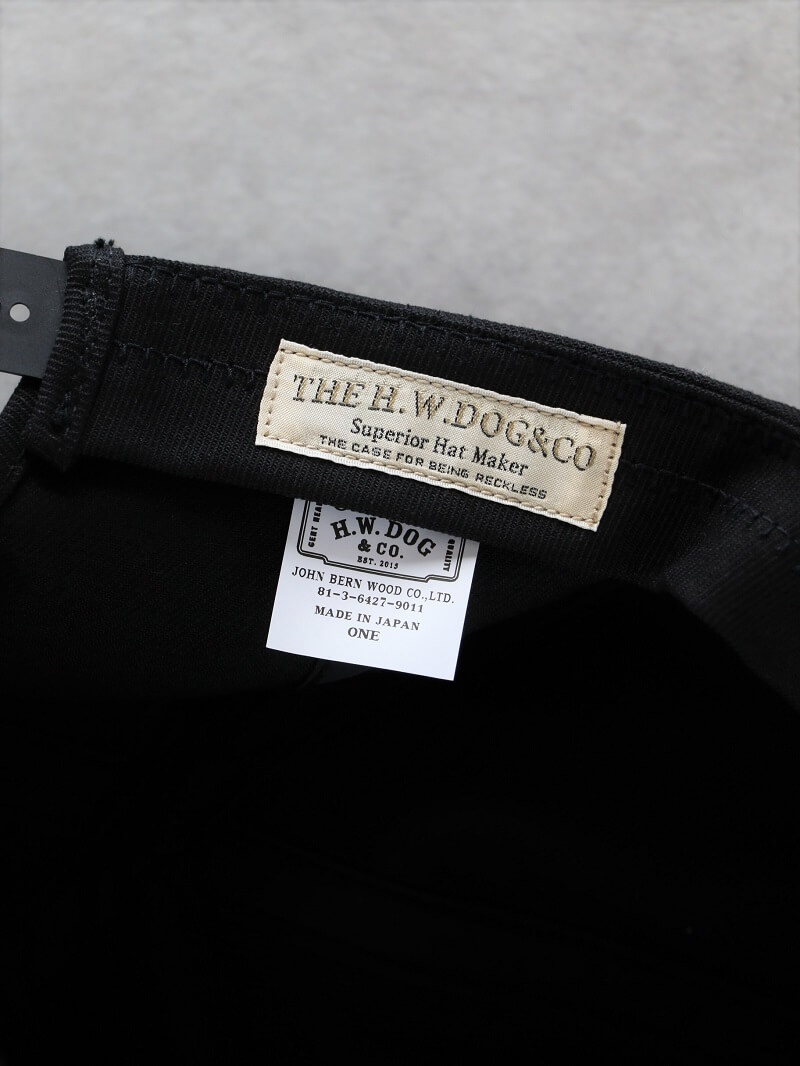 THE H.W.DOG&CO. ザ エイチ ダブリュー ドッグ アンド コー TRUCKER CAP トラッカーキャップ ブラック D-00004 