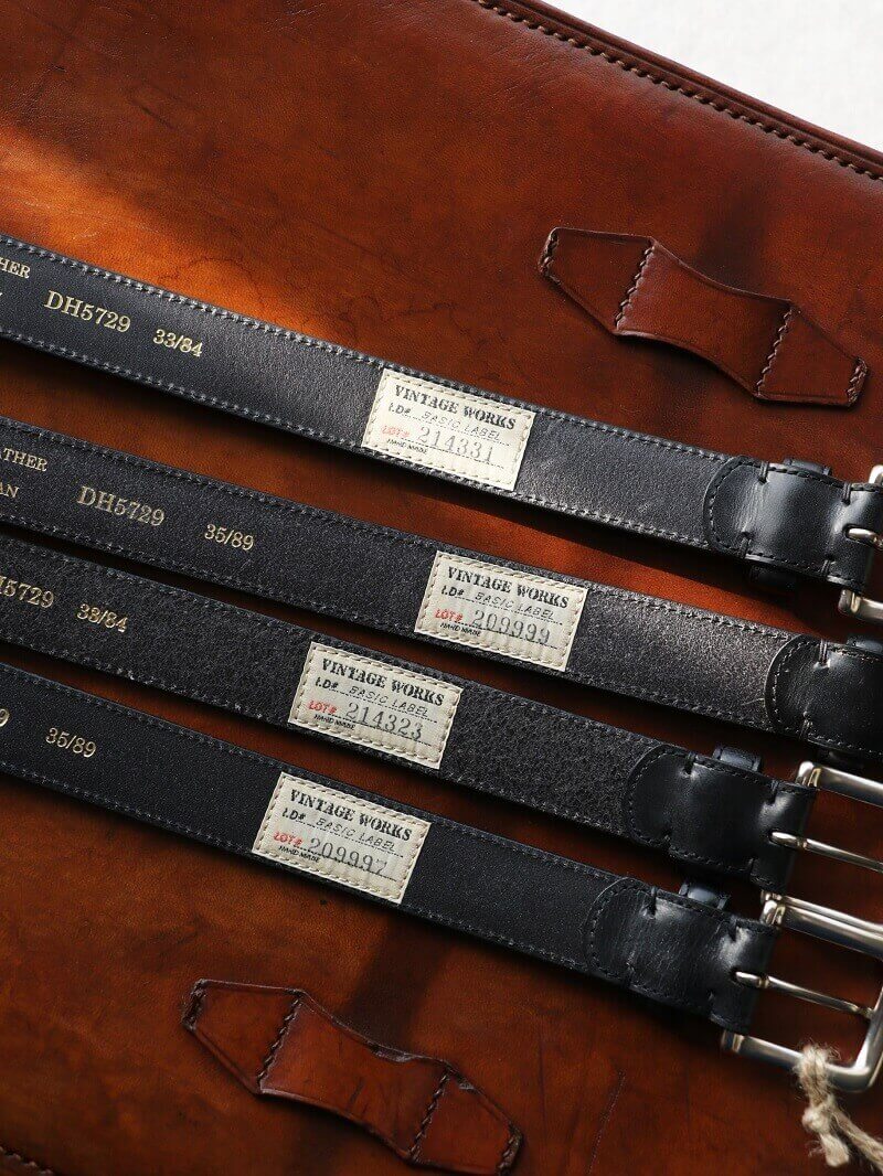 Vintage Works ヴィンテージワークス Leather belt 5Hole レザーベルト 5ホール ブラック DH5729 