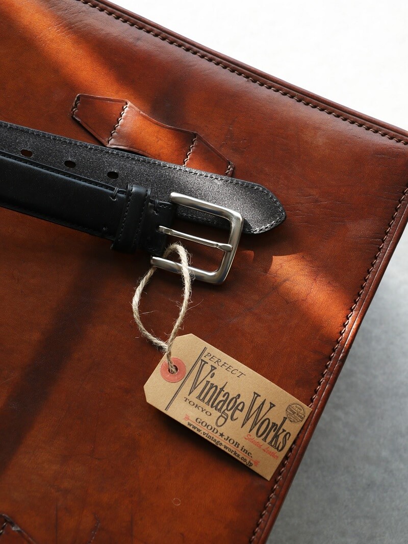 Vintage Works ヴィンテージワークス Leather belt 5Hole レザーベルト 5ホール ブラック DH5729 