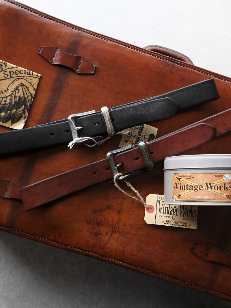 Vintage Works ヴィンテージワークス Leather belt 5Hole レザーベルト ...