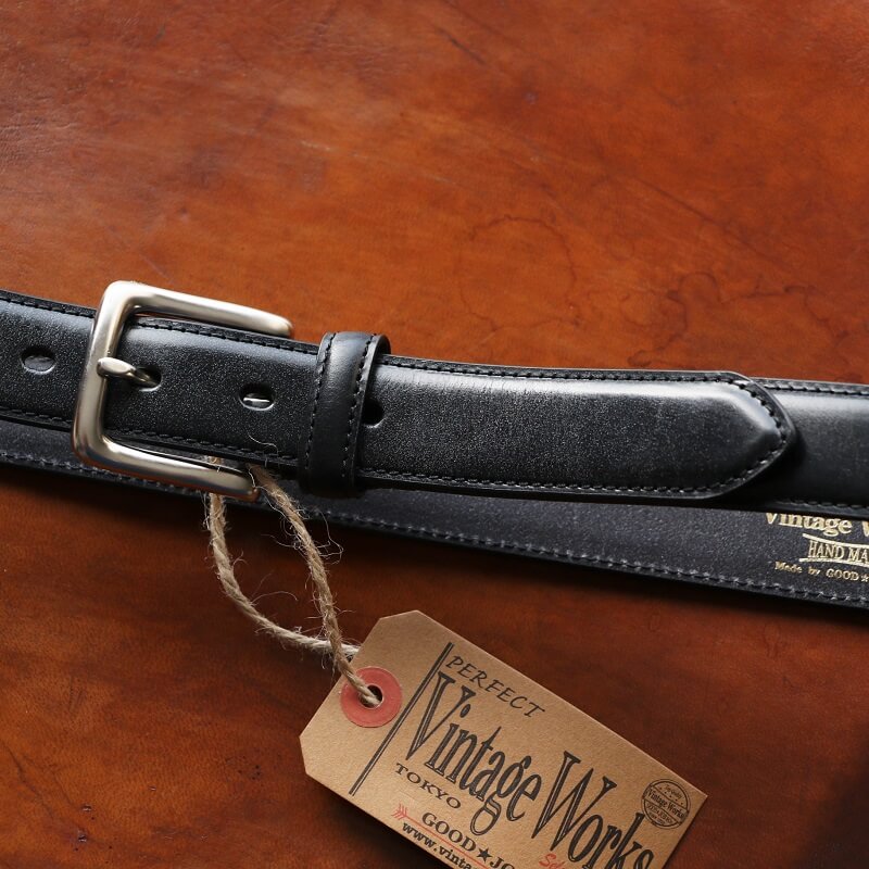 Vintage Works ヴィンテージワークス Leather belt 5Hole レザーベルト 5ホール ブラック DH5729 