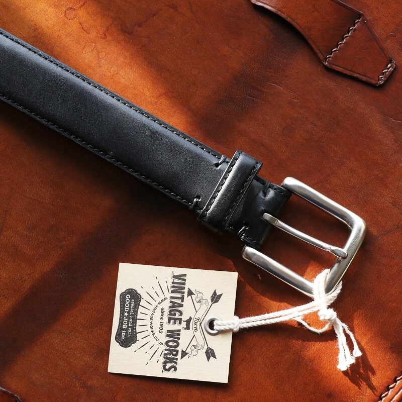 Vintage Works ヴィンテージワークス Leather belt 5Hole レザーベルト 5ホール ブラック DH5729 