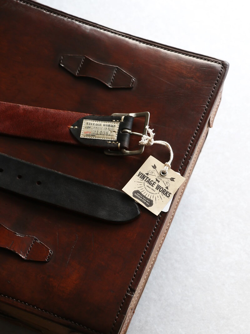 Vintage Works ヴィンテージワークス Leather belt 5Hole レザーベルト 5ホール 茶芯 DH5697