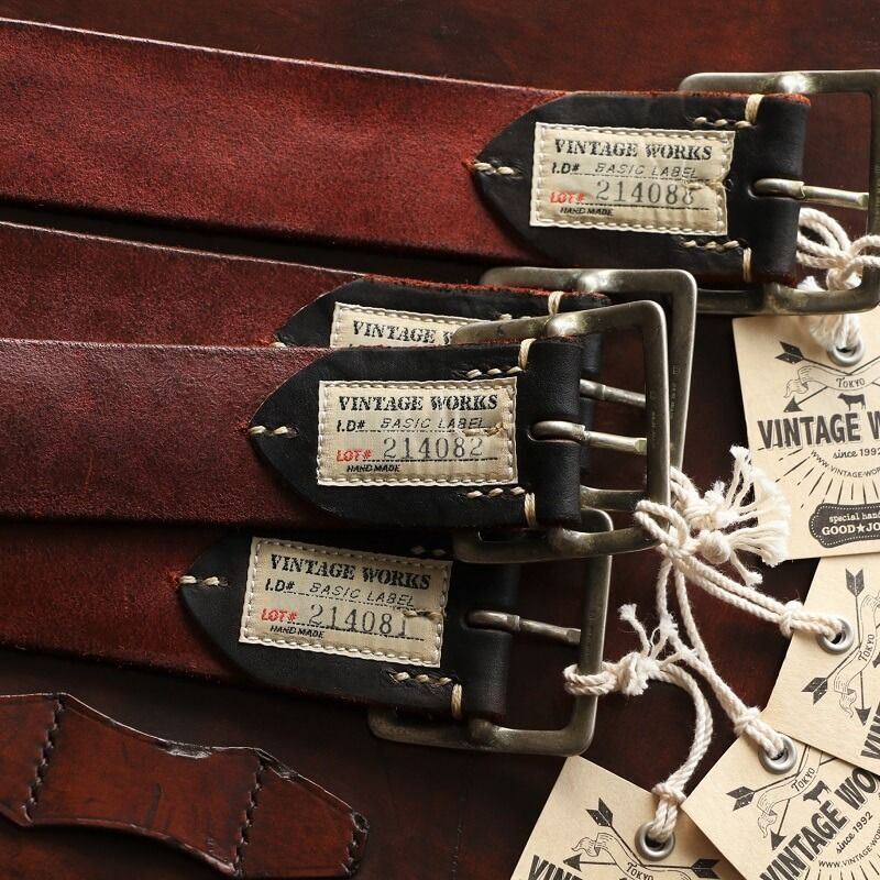 Vintage Works ヴィンテージワークス Leather belt 5Hole レザーベルト 5ホール 茶芯 DH5697