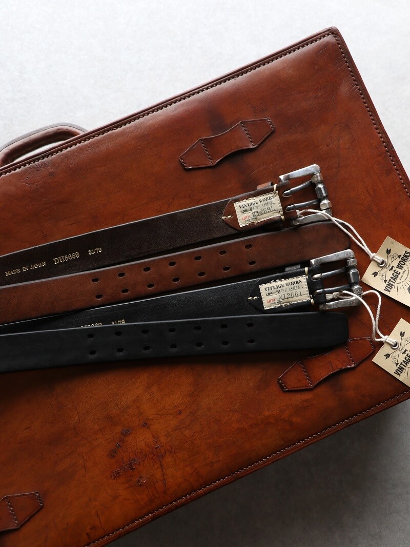 Vintage Works ヴィンテージワークス Leather belt 7Hole レザーベルト ...