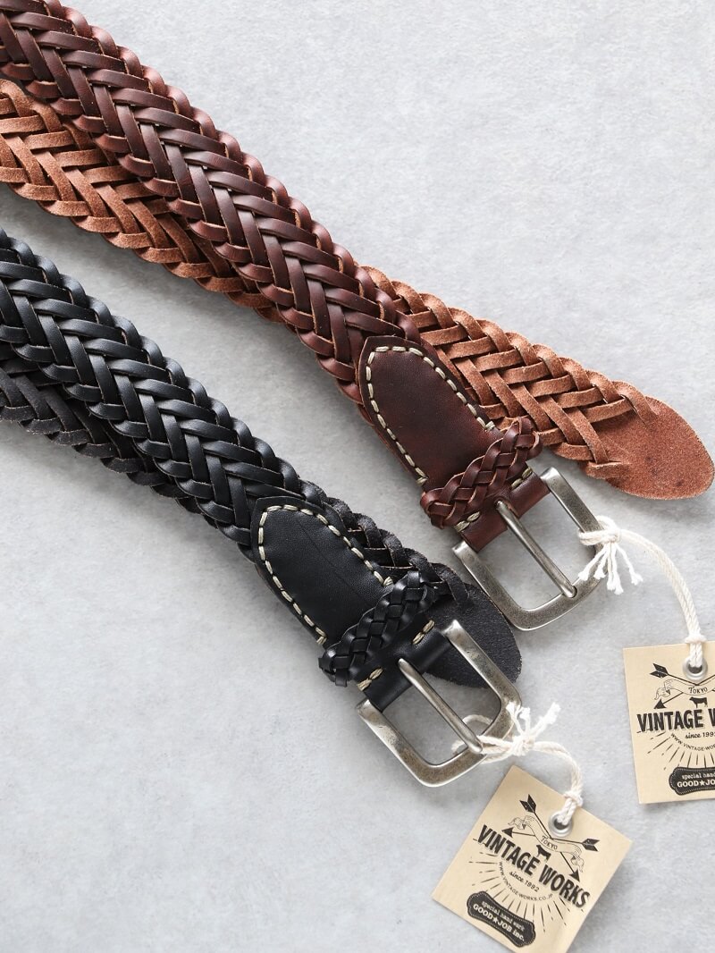 Vintage Works ヴィンテージワークス Leather belt レザーメッシュベルト DH5708