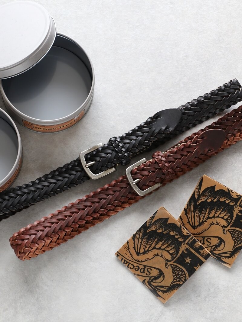 Vintage Works ヴィンテージワークス Leather belt レザーメッシュ