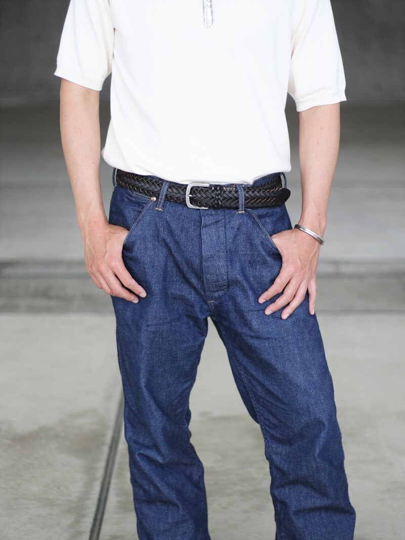 Vintage Works ヴィンテージワークス Leather belt レザーメッシュ 
