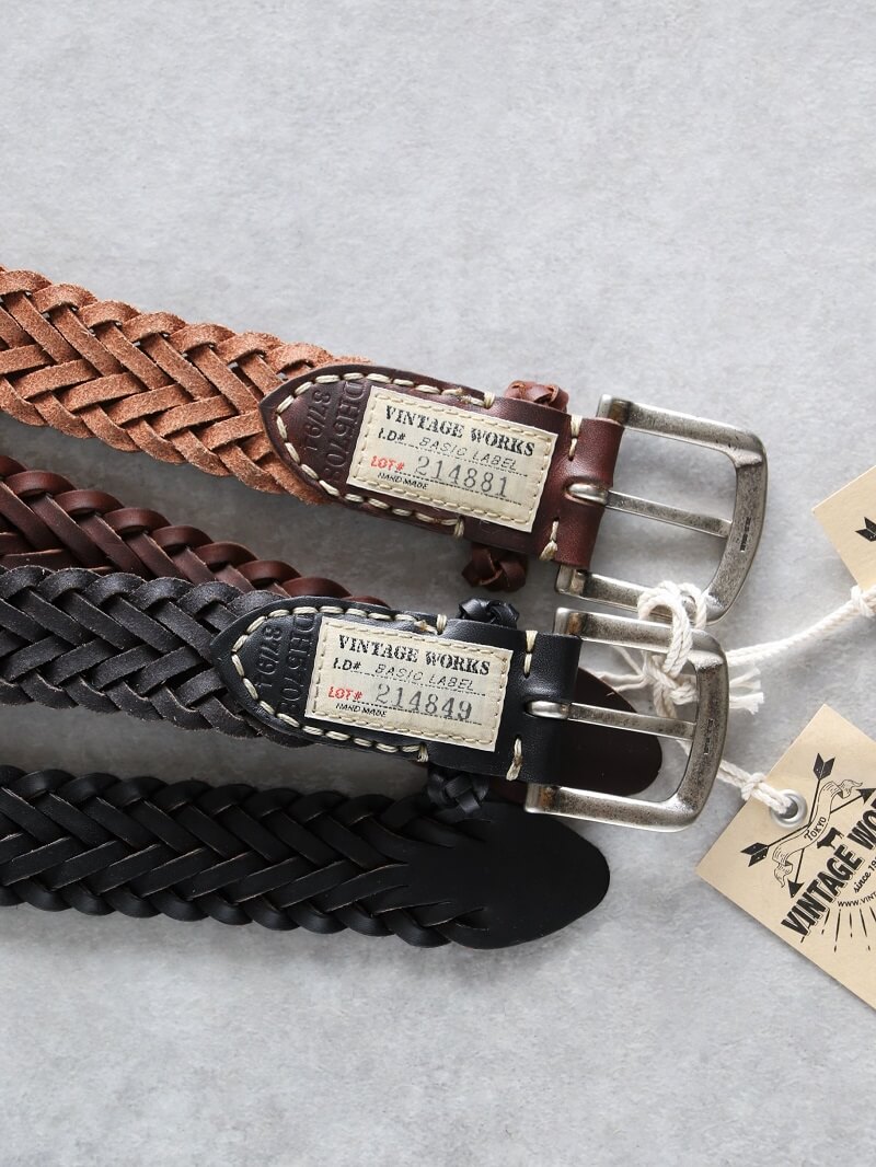 Vintage Works ヴィンテージワークス Leather belt レザーメッシュ