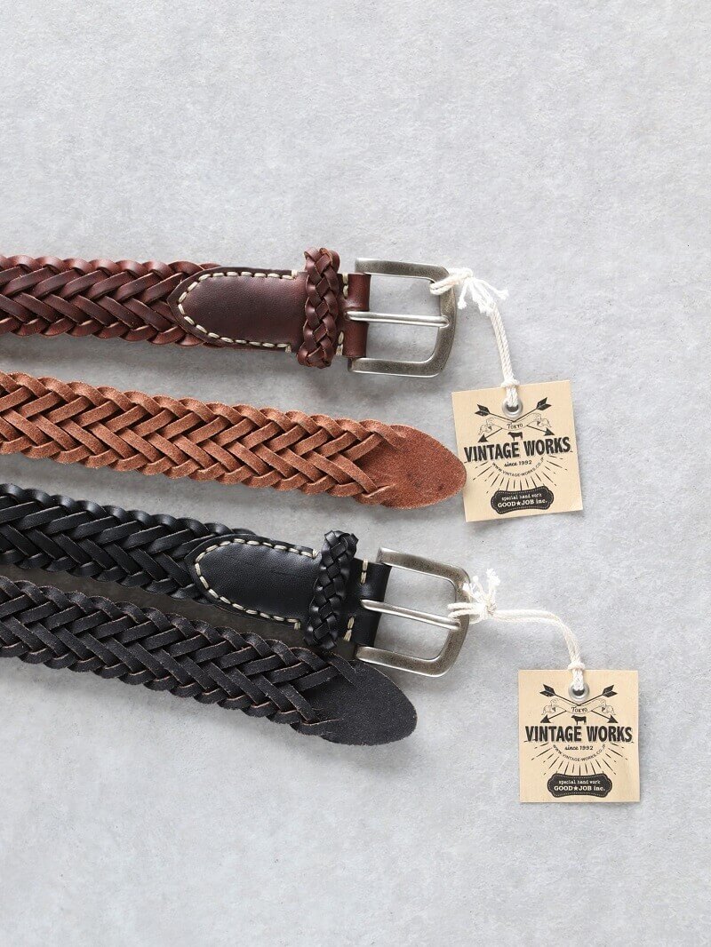 Vintage Works ヴィンテージワークス Leather belt レザーメッシュベルト DH5708