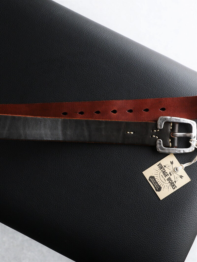 Vintage Works ヴィンテージワークス Leather belt 7Hole レザーベルト 7ホール 茶芯 DH5536