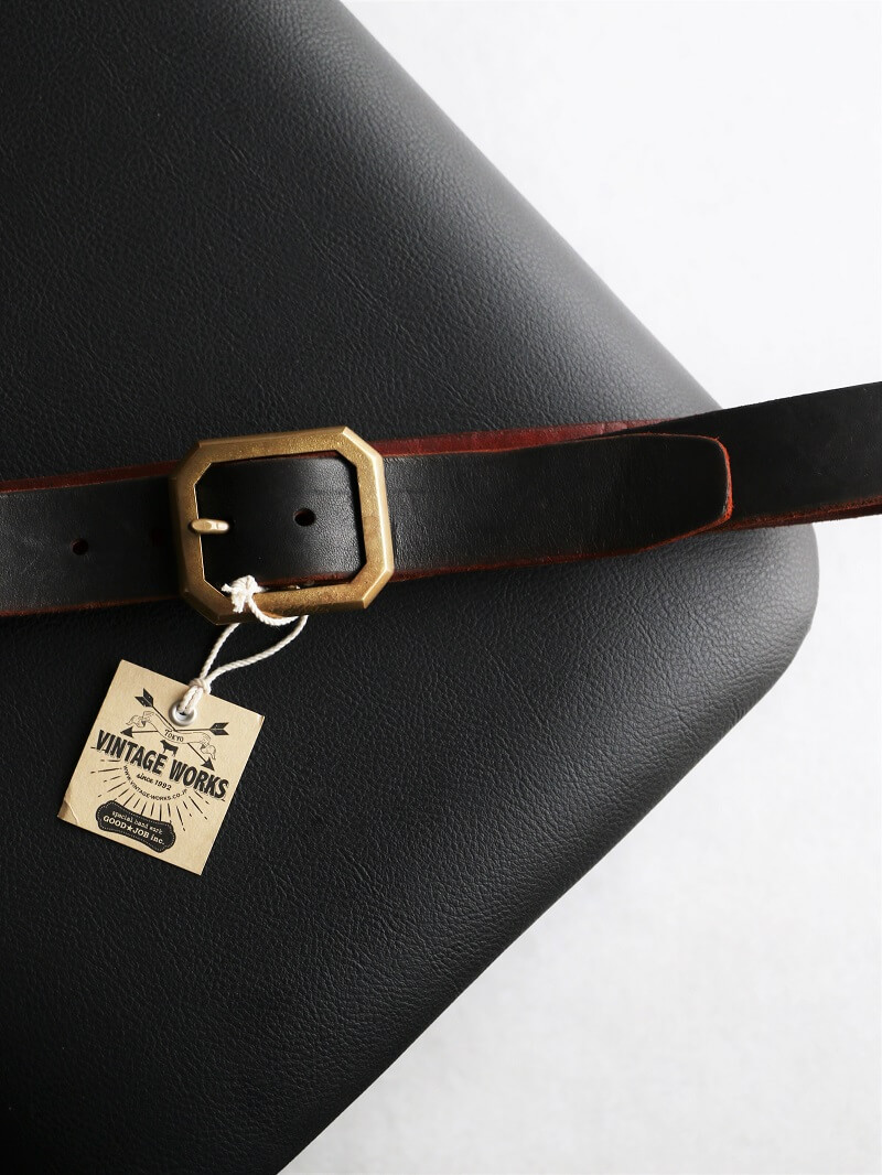 Vintage Works ヴィンテージワークス Leather belt 5Hole レザーベルト 5ホール 茶芯 DH684