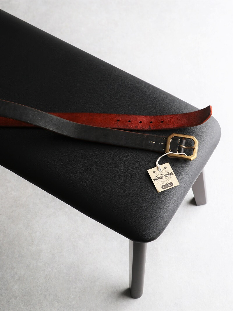 Vintage Works ヴィンテージワークス Leather belt 5Hole レザーベルト 5ホール 茶芯 DH684