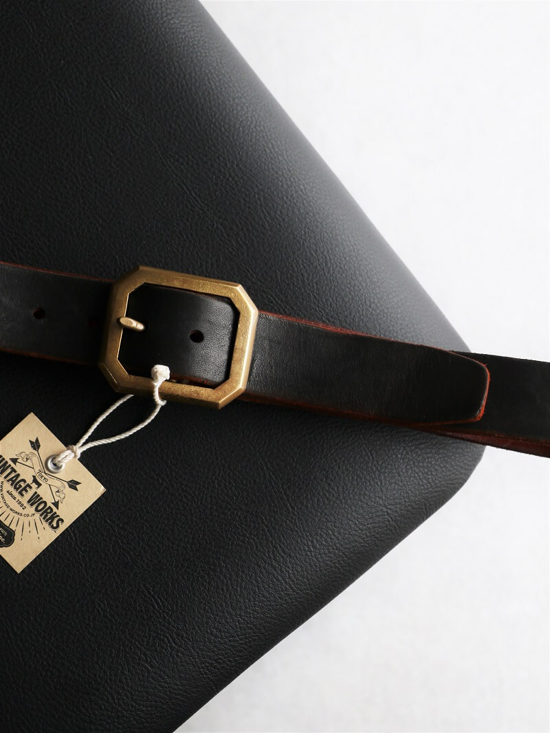 Vintage Works ヴィンテージワークス Leather belt 5Hole レザーベルト 5ホール 茶芯 DH684