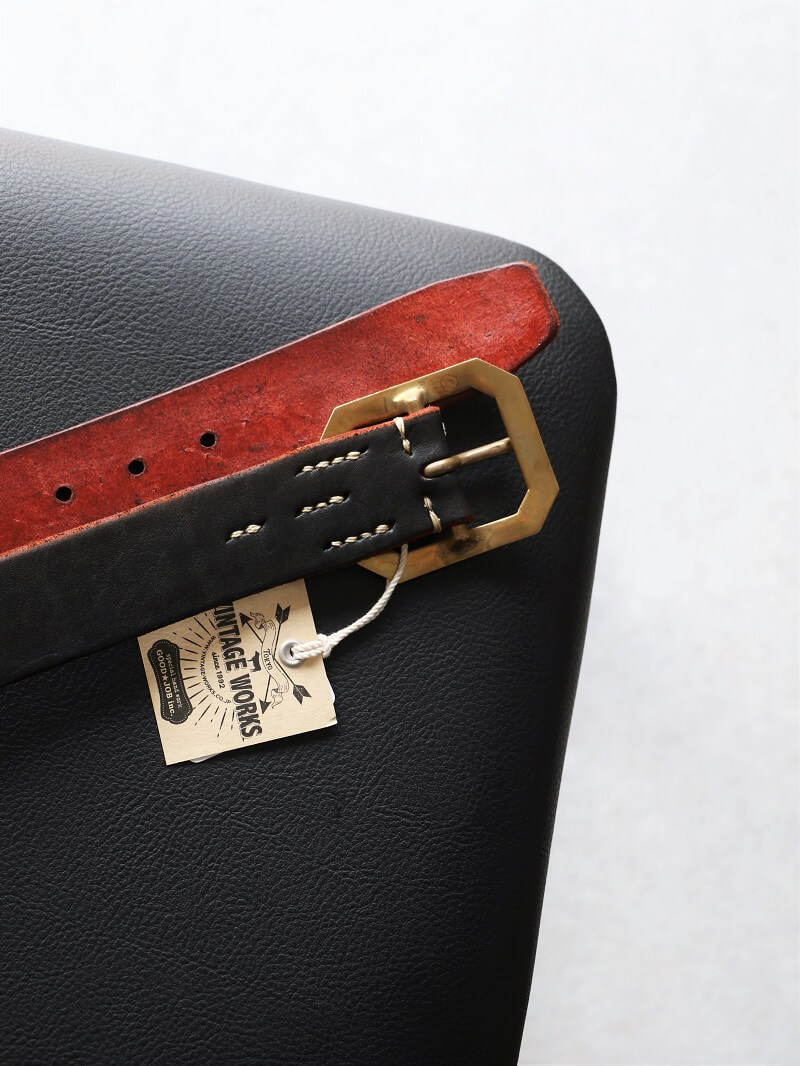 Vintage Works ヴィンテージワークス Leather belt 5Hole レザーベルト 5ホール 茶芯 DH684