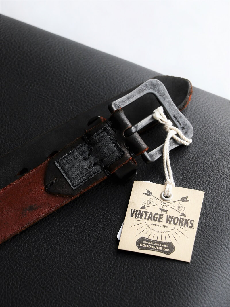 Vintage Works ヴィンテージワークス Leather belt 5Hole レザーベルト 5ホール 茶芯 DH5675 MK-2