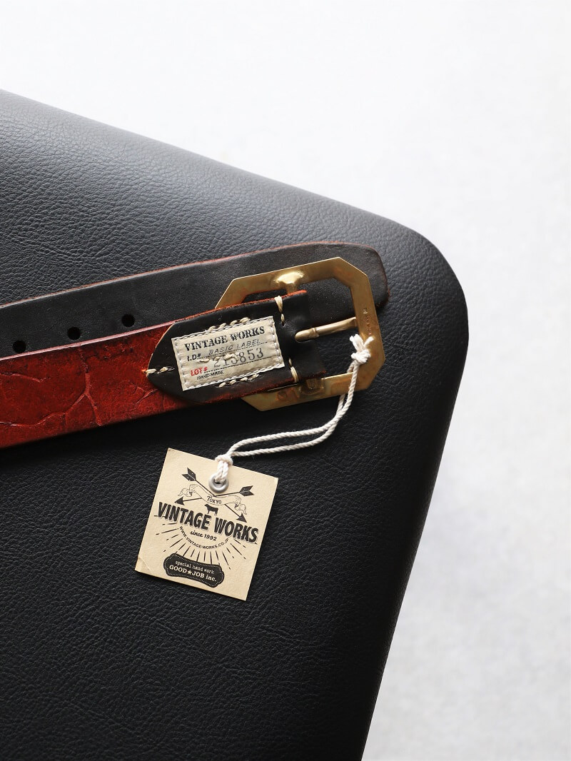Vintage Works ヴィンテージワークス Leather belt 5Hole レザーベルト 5ホール 茶芯 DH684
