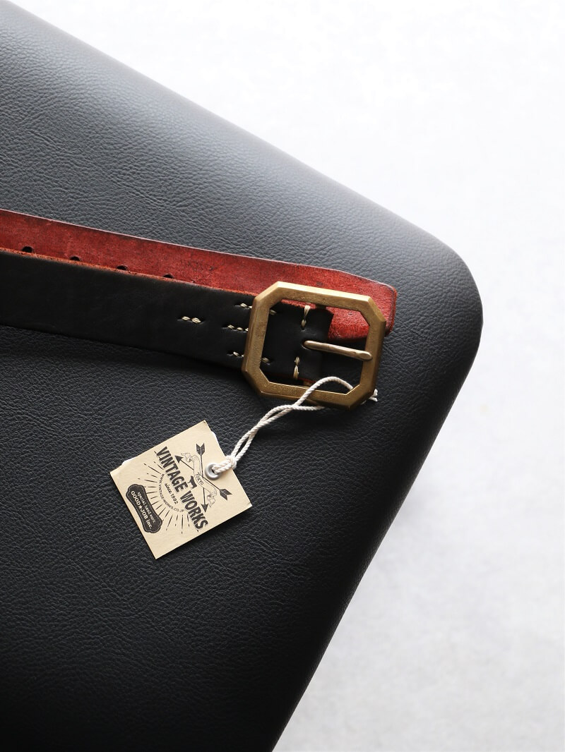 Vintage Works ヴィンテージワークス Leather belt 5Hole レザーベルト 5ホール 茶芯 DH684