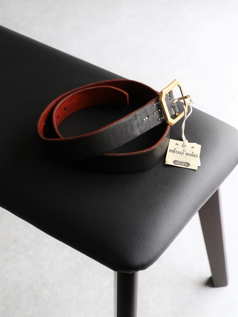 Vintage Works ヴィンテージワークス Leather belt 5Hole レザーベルト 5ホール 茶芯 DH684