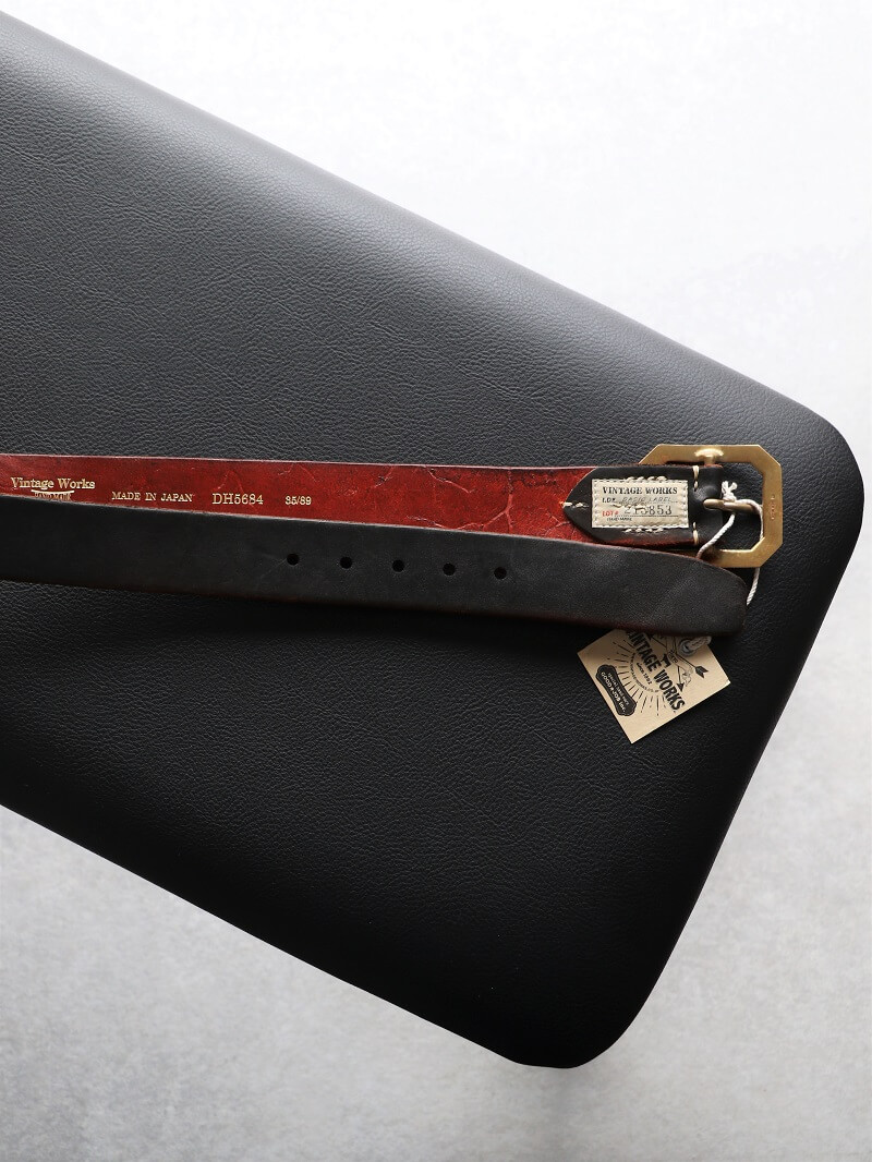 Vintage Works ヴィンテージワークス Leather belt 5Hole レザーベルト 5ホール 茶芯 DH684