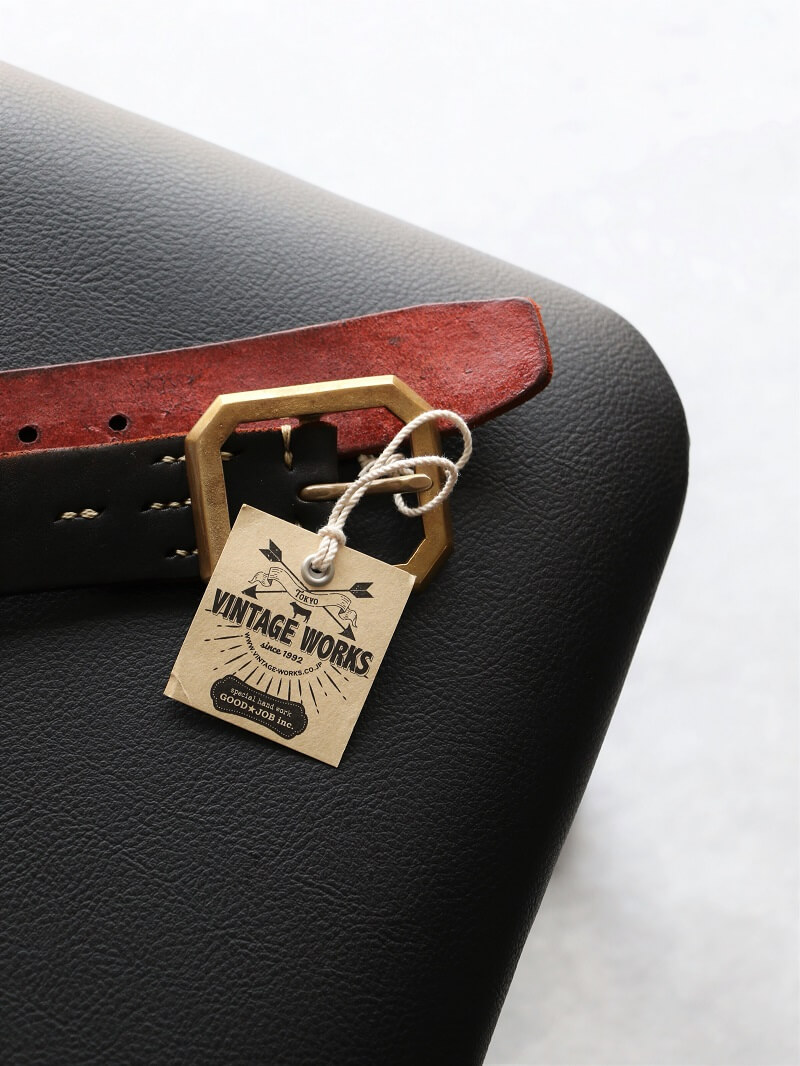 Vintage Works ヴィンテージワークス Leather belt 5Hole レザーベルト 5ホール 茶芯 DH684