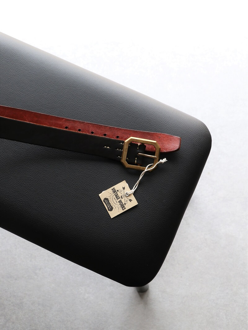 Vintage Works ヴィンテージワークス Leather belt 5Hole レザーベルト 5ホール 茶芯 DH684