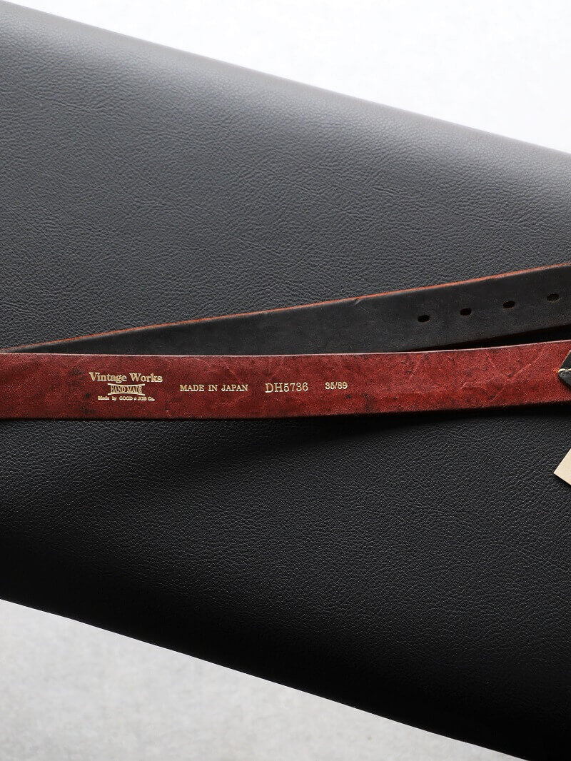 Vintage Works ヴィンテージワークス Leather belt 5Hole レザーベルト 5ホール 茶芯 DH5736