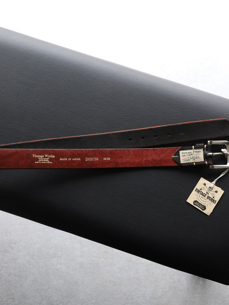 Vintage Works ヴィンテージワークス Leather belt 5Hole レザーベルト 5ホール 茶芯 DH5736