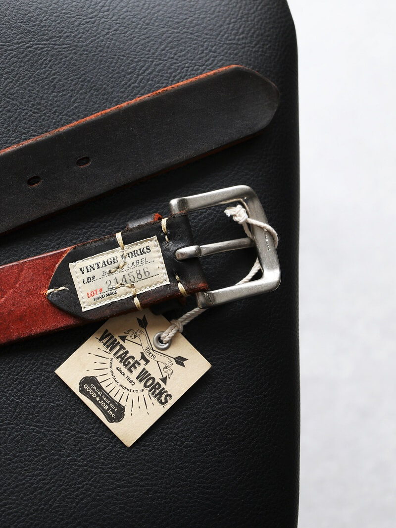 Vintage Works ヴィンテージワークス Leather belt 5Hole レザーベルト 5ホール 茶芯 DH5736