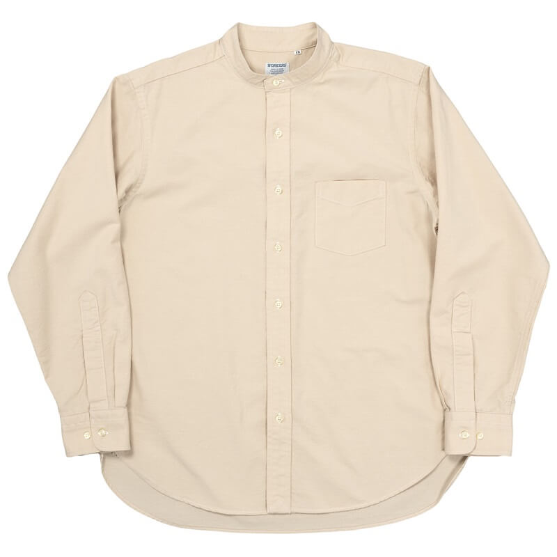 WORKERS ワーカーズ Band Collar Shirt Ecru Supima OX OX キュリアス