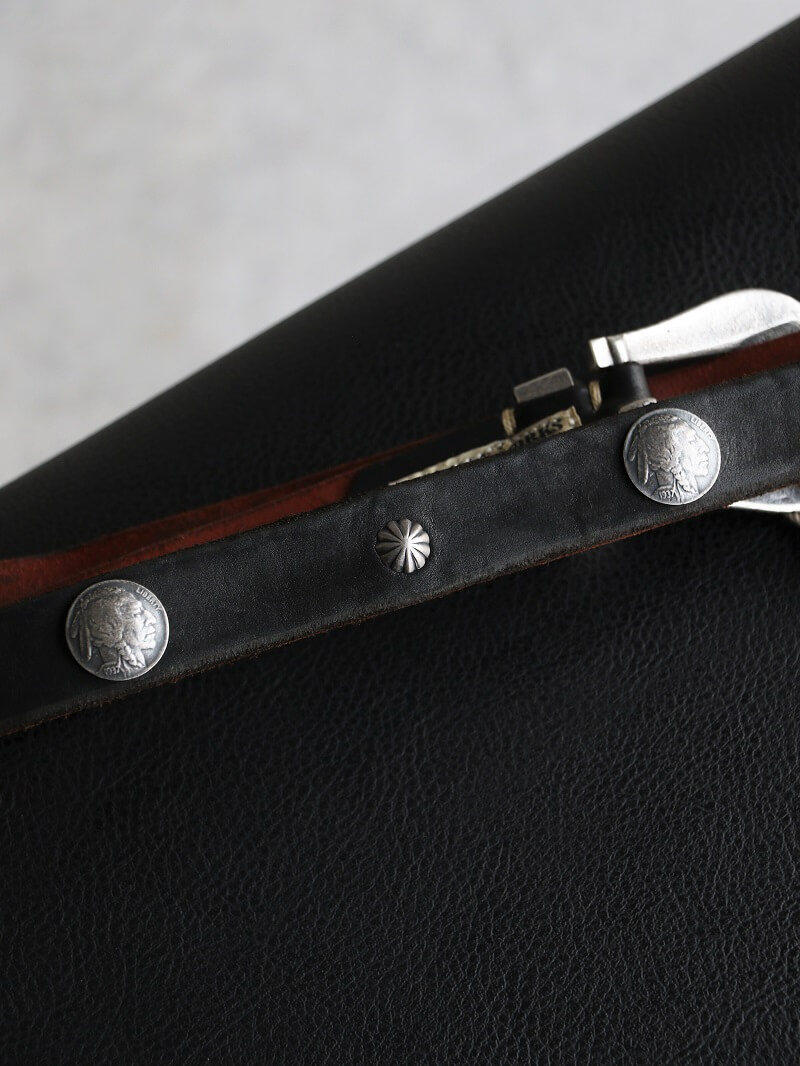 Vintage Works ヴィンテージワークス Leather belt 7Hole レザーベルト 7ホール コンチョ 茶芯 DH5738 CH-1