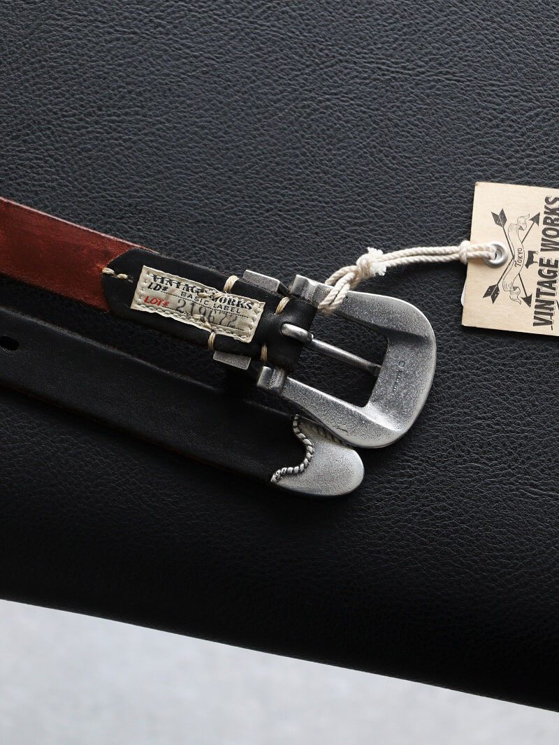 Vintage Works ヴィンテージワークス Leather belt 7Hole レザーベルト 7ホール コンチョ 茶芯 DH5738 CH-1