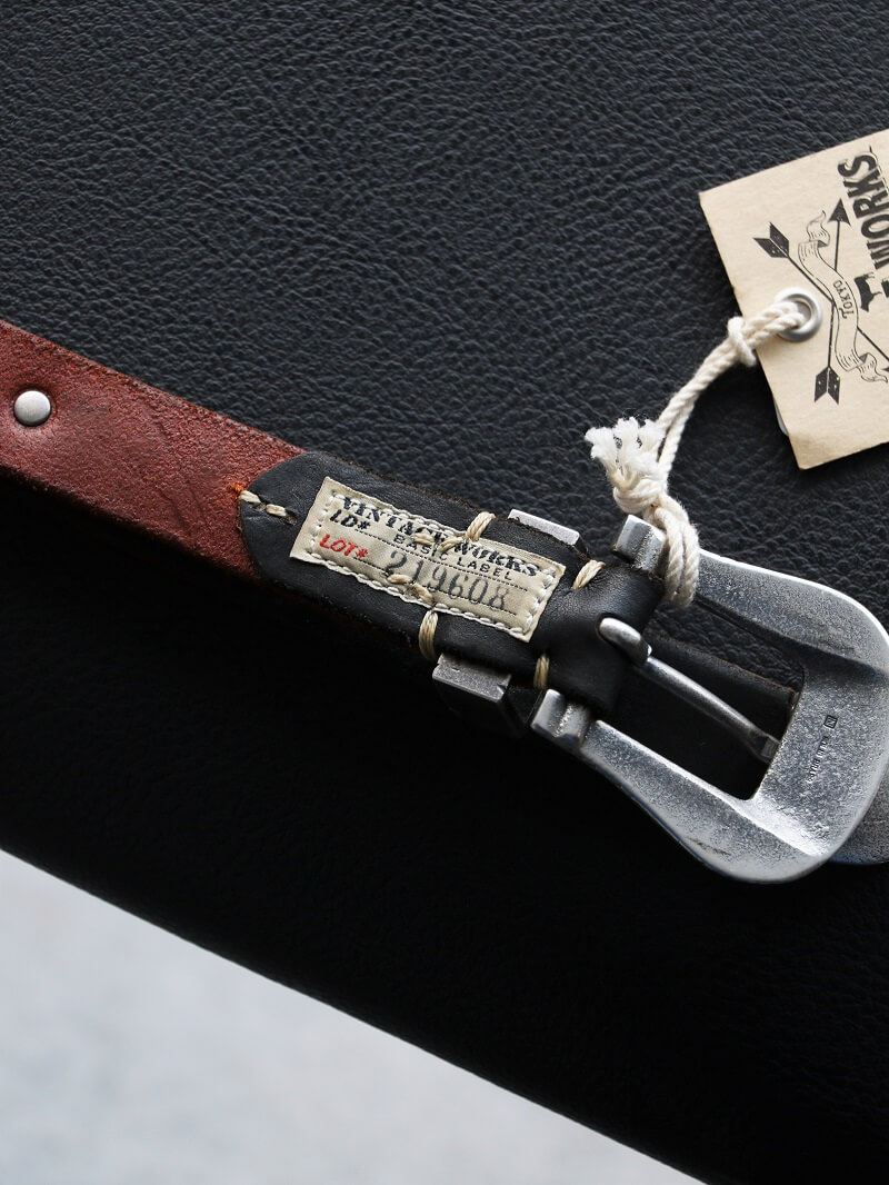 Vintage Works ヴィンテージワークス Leather belt 7Hole レザーベルト 7ホール コンチョ 茶芯 DH5738 CH-2