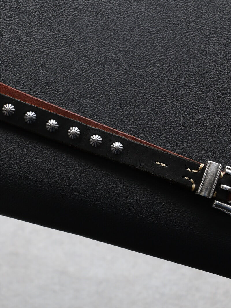 Vintage Works ヴィンテージワークス Leather belt 7Hole レザーベルト 7ホール コンチョ 茶芯 DH5738 CH-2