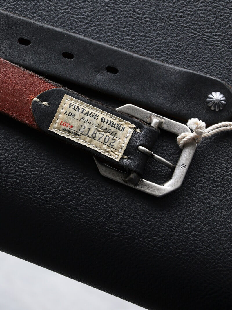 Vintage Works ヴィンテージワークス Leather belt 7Hole レザーベルト 7ホール コンチョ 茶芯 DH5726 CH-2