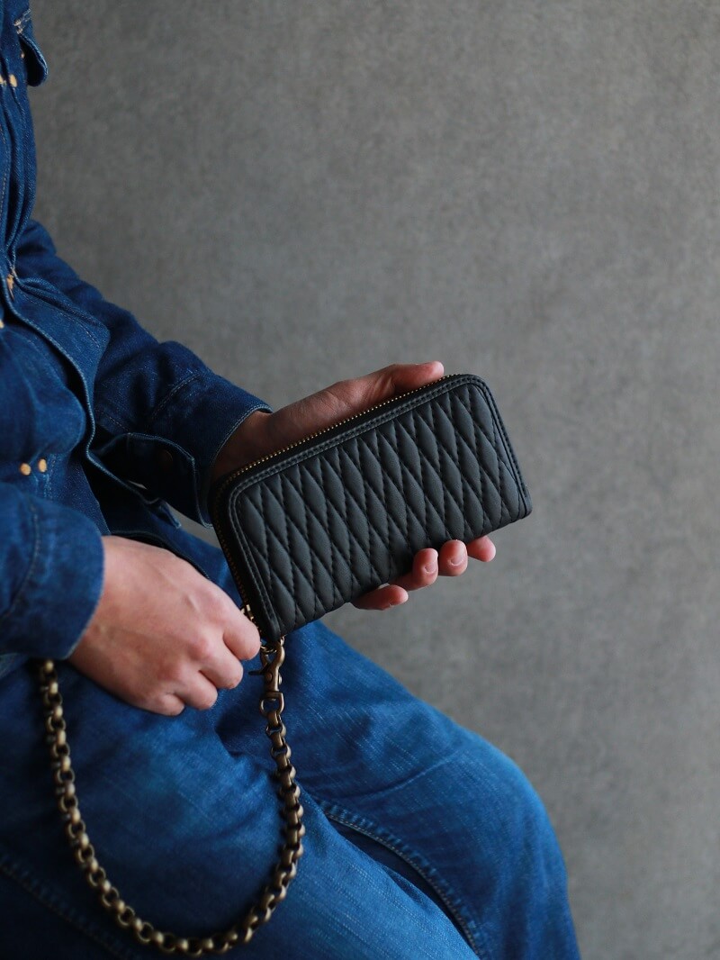 BACKDROP Leathers バックドロップレザーズ ZIP WALLET -TWIST RING ...