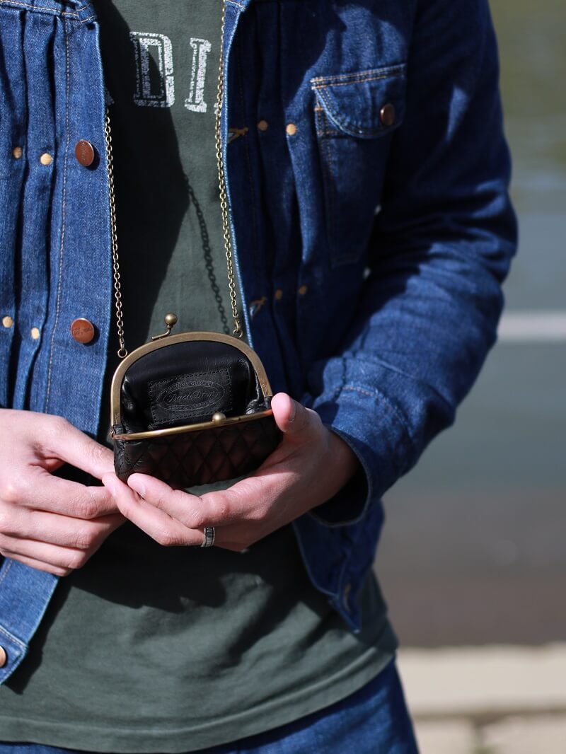 BACKDROP Leathers バックドロップレザーズ GM WALLET w/chain がま口ウォレット チェーン付き