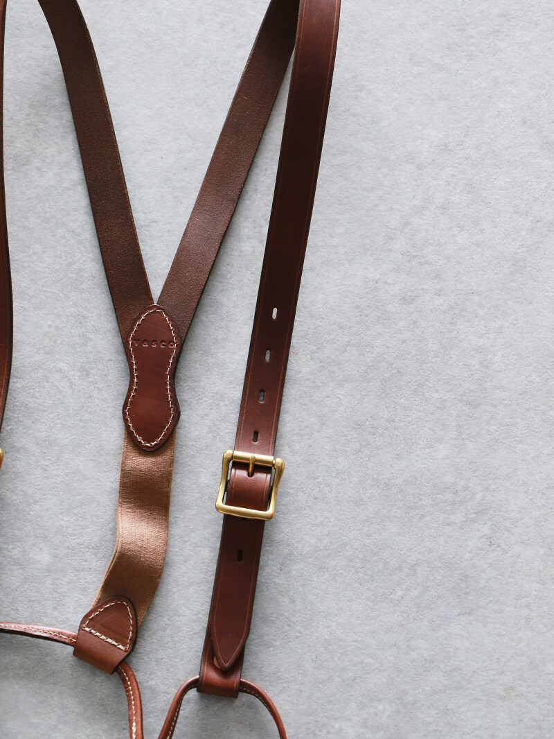 vasco ヴァスコ 別注 LEATHER SUSPENDER レザーサスペンダー Qurious 