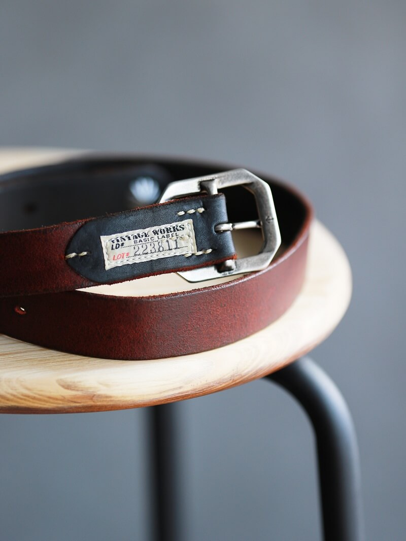 Vintage Works ヴィンテージワークス Leather belt 7Hole レザーベルト 7ホール コンチョ 茶芯 DH5726 CH-3